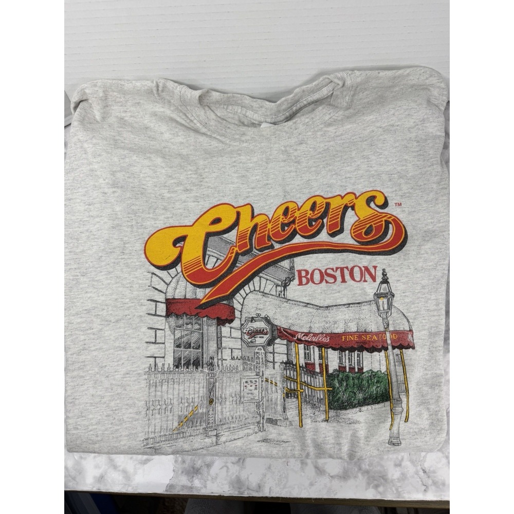 Vintage Cheers Boston Shirt Mens 2XL Gray Graphic Ultra Cotton TV Show Y2K 90's